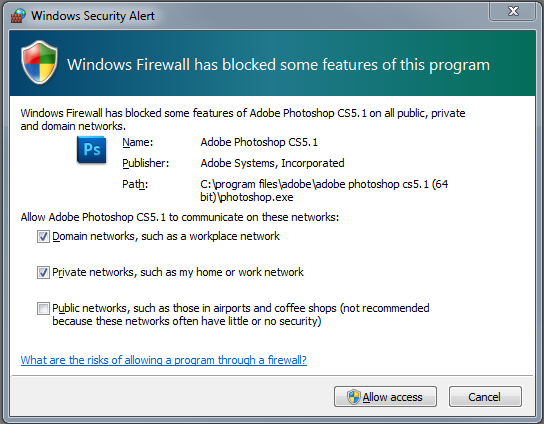 Firewall settings
